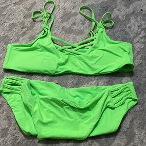 Neon green swimsuit